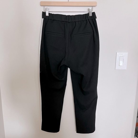 ZARA Cropped Black Tuxedo Pant with White Stripe - Picture 4 of 6